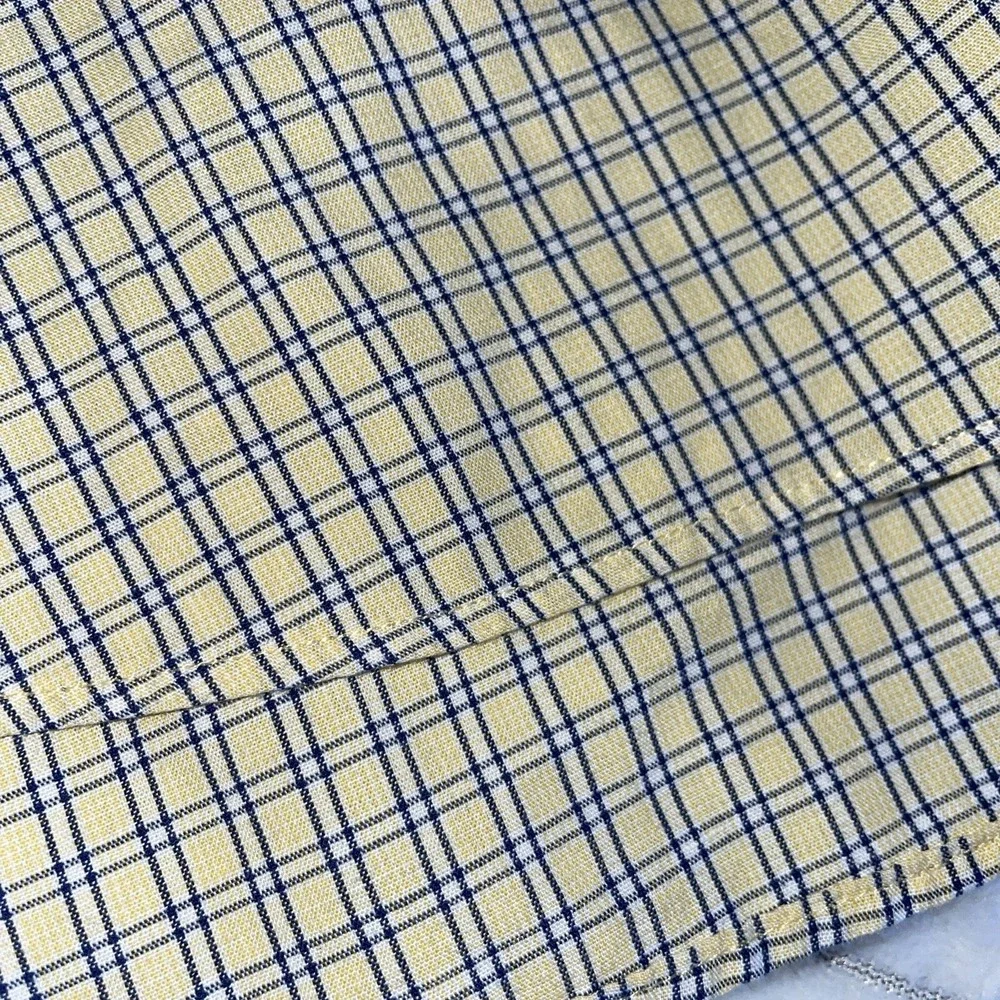 Us Polo Assn Shirt Mens L Plaid Casual Yellow Blue Button Up LS‎ Pocket Logo